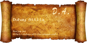Duhay Attila névjegykártya